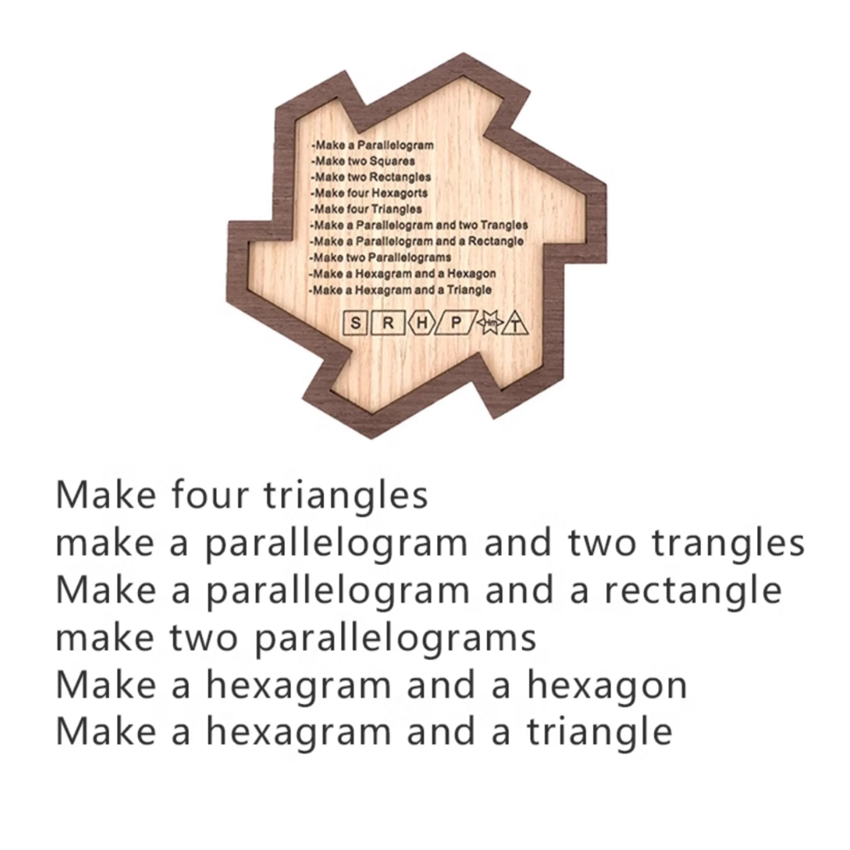 6 Teile PUzzle IQ Logic Mind Wooden Brain Teasers Board Puzzles Game