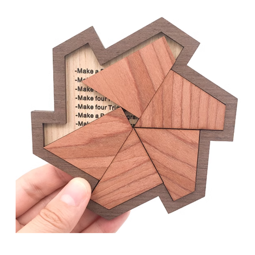 6 Teile PUzzle IQ Logic Mind Wooden Brain Teasers Board Puzzles Game