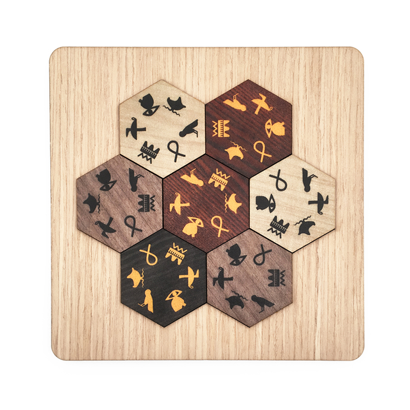 Lost Found Puzzle IQ Wooden Mind Brain Teasers Puzzles Challenging Egyptian Hieroglyph Puzzles Game