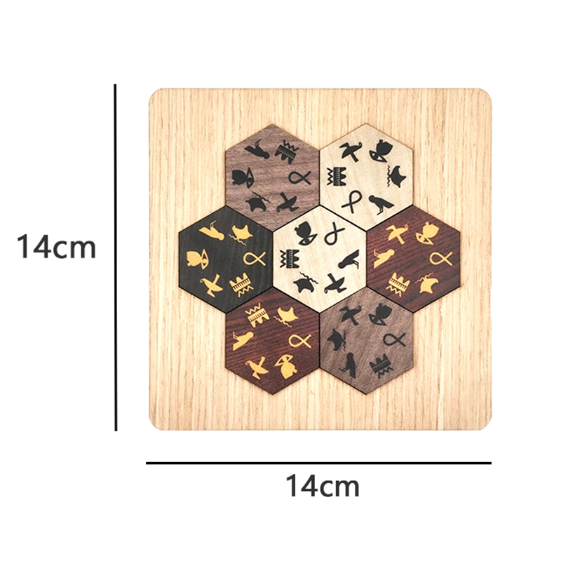 Lost Found Puzzle IQ Wooden Mind Brain Teasers Puzzles Challenging Egyptian Hieroglyph Puzzles Game