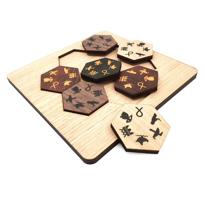 Lost Found Puzzle IQ Wooden Mind Brain Teasers Puzzles Challenging Egyptian Hieroglyph Puzzles Game