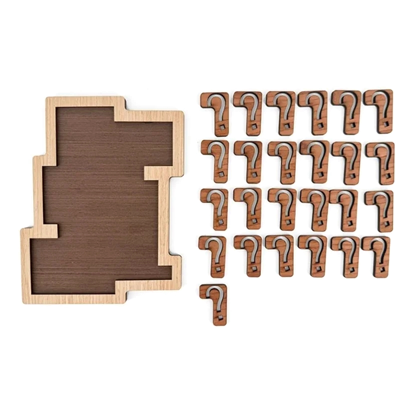 Question Marks Puzzle IQ Mind Brain Teasers Logic Wooden Puzzles