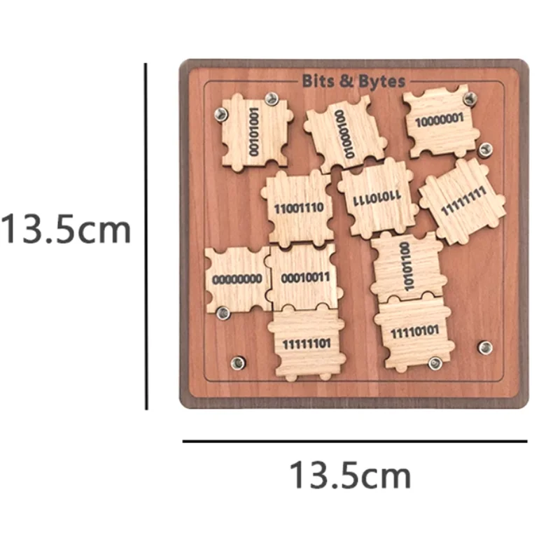 Bits & Bytes Puzzle IQ Wooden Brain Teasers Mind Puzzles Game