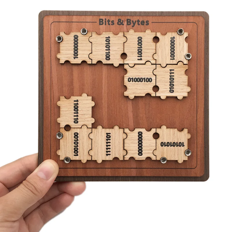 Bits & Bytes Puzzle IQ Wooden Brain Teasers Mind Puzzles Game