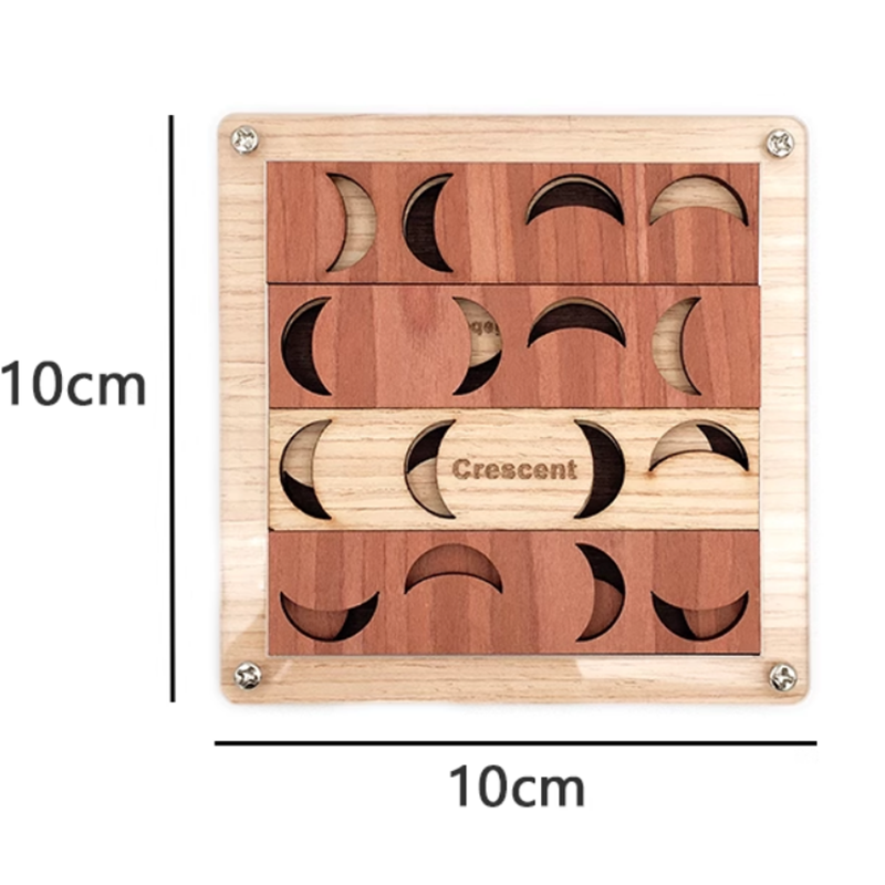 Crescent Puzzle IQ Wooden Brain Teasers Logic Mind Puzzles Game