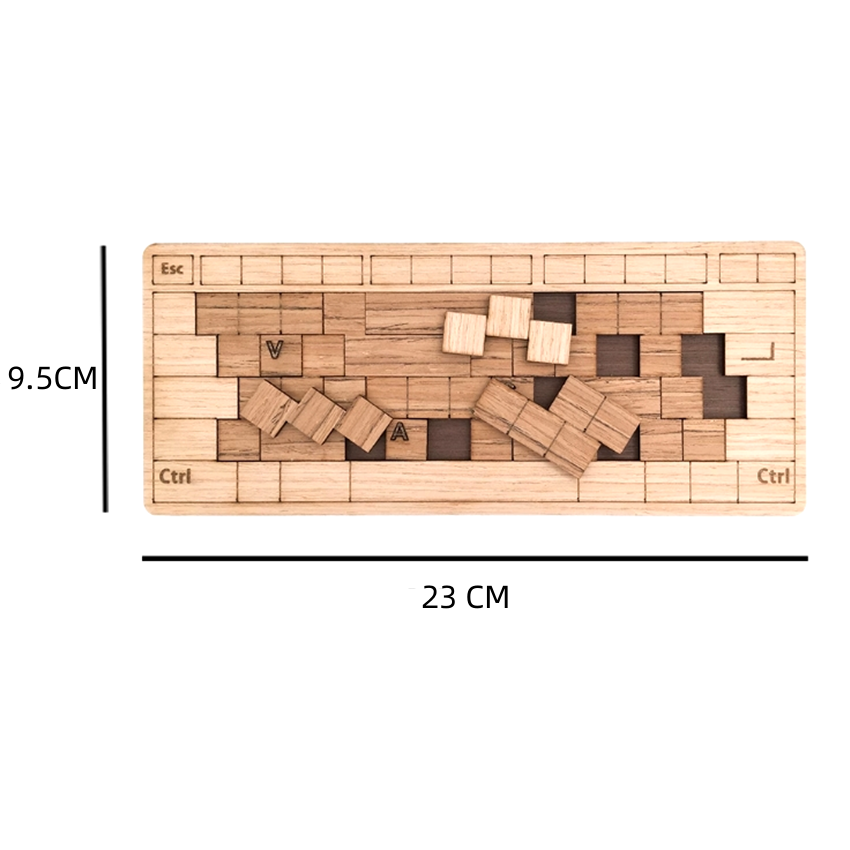 Tastatur 15  Challenging IQ Logic Wooden Brain Teasers Puzzle Game