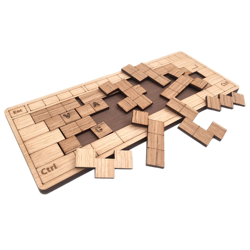 Tastatur 15  Challenging IQ Logic Wooden Brain Teasers Puzzle Game