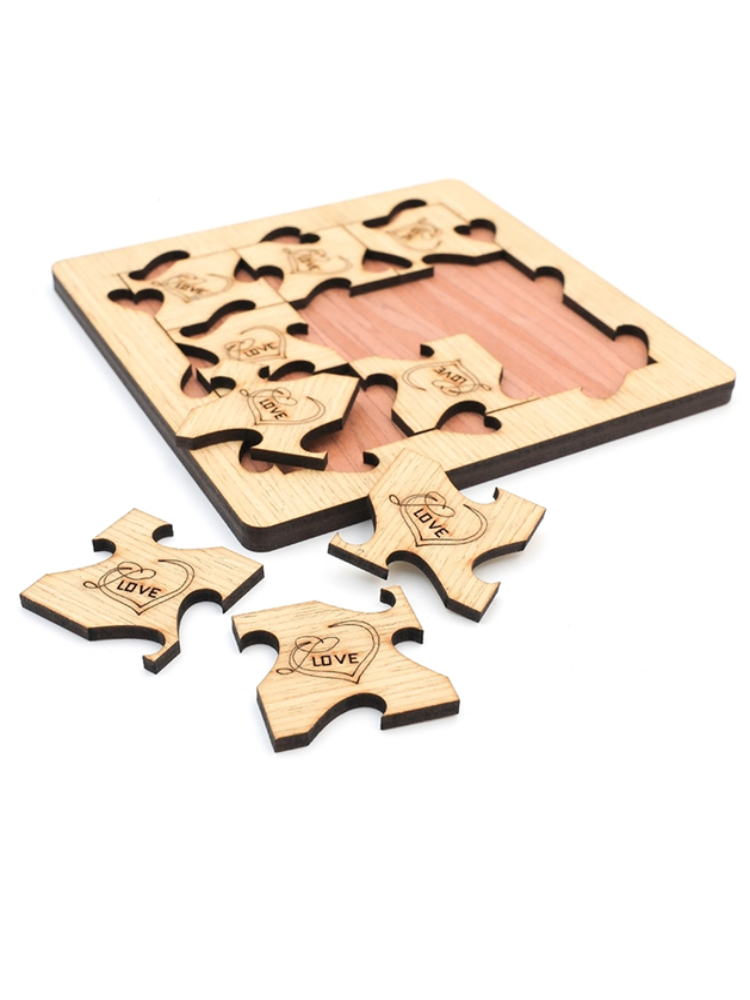 Gruelling IQ Wooden Heart Brain Teasers Packing Puzzles