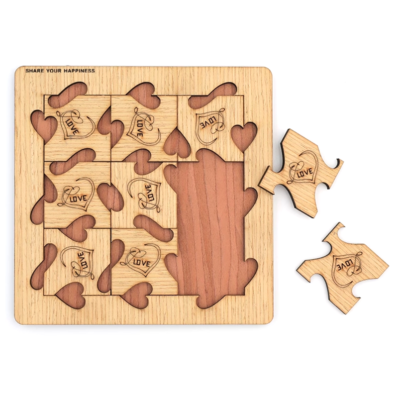 Gruelling IQ Wooden Heart Brain Teasers Packing Puzzles