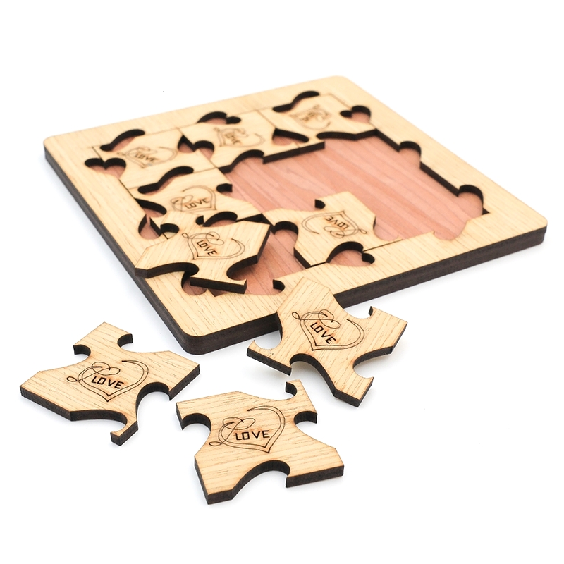 Gruelling IQ Wooden Heart Brain Teasers Packing Puzzles