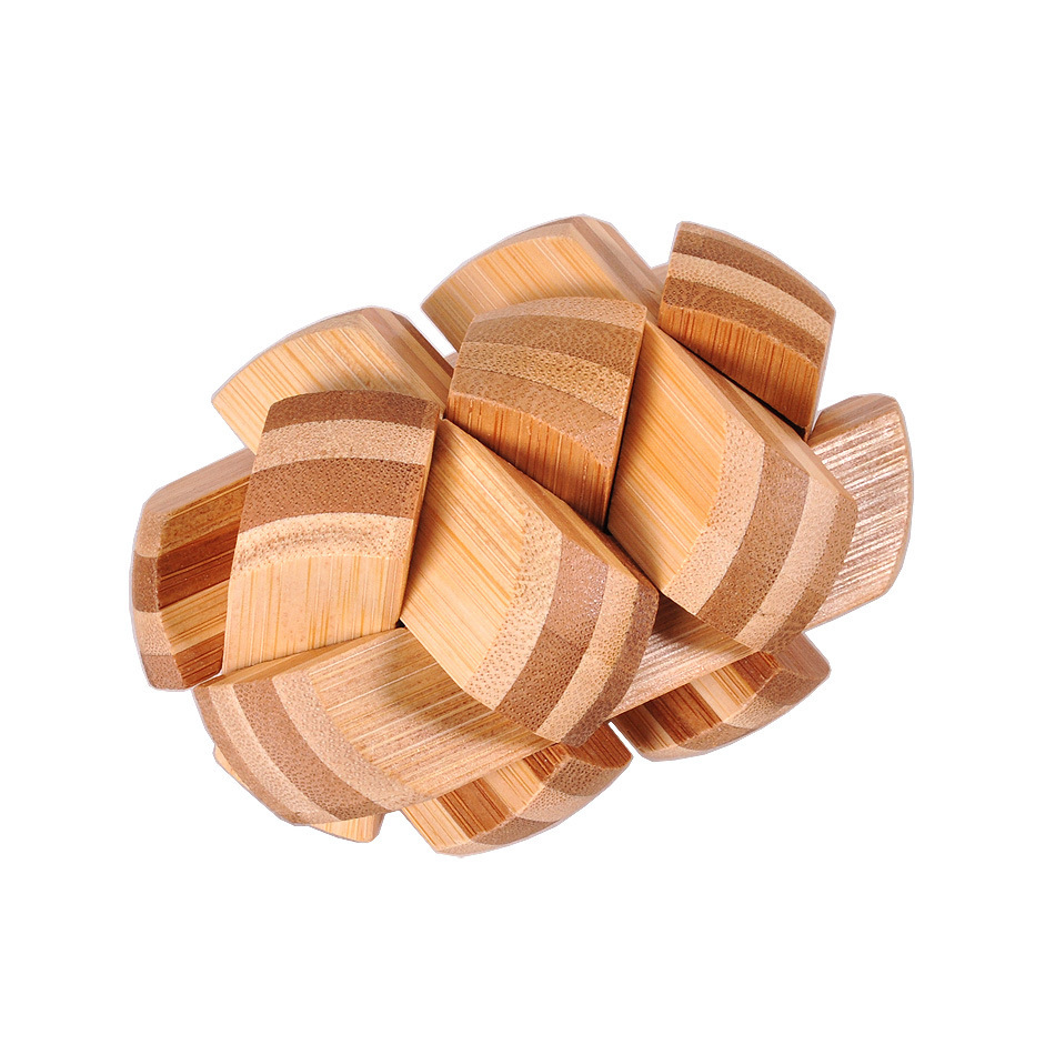 IQ Bamboo Brain Teasers Burr Puzzles Game for Adults Kids