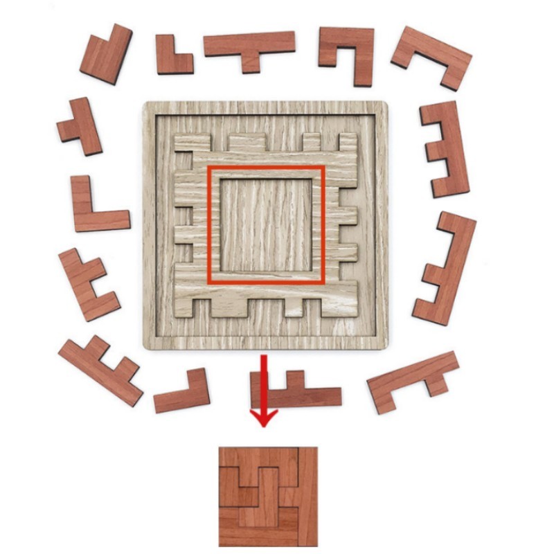 Broken Frame & Window Logic Brain Teaser Puzzle – Wooden Packing Challenge