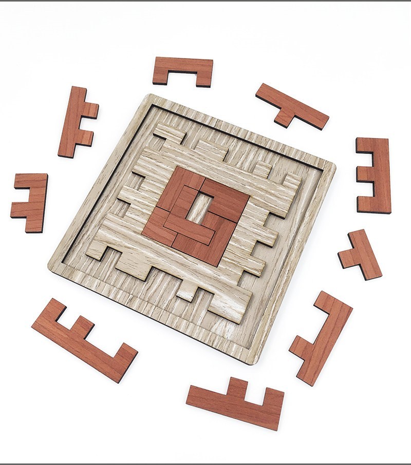 Broken Frame & Window Logic Brain Teaser Puzzle – Wooden Packing Challenge
