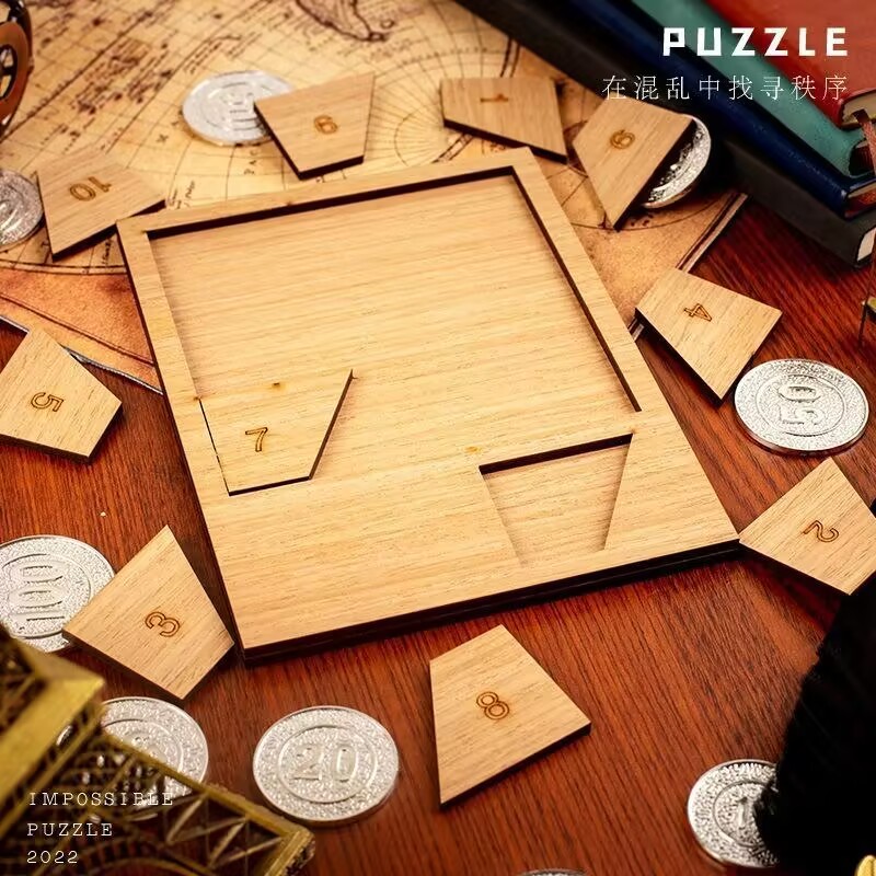 Numbers Wooden Brain Teasers Logic Packing Puzzle High Difficulty Level