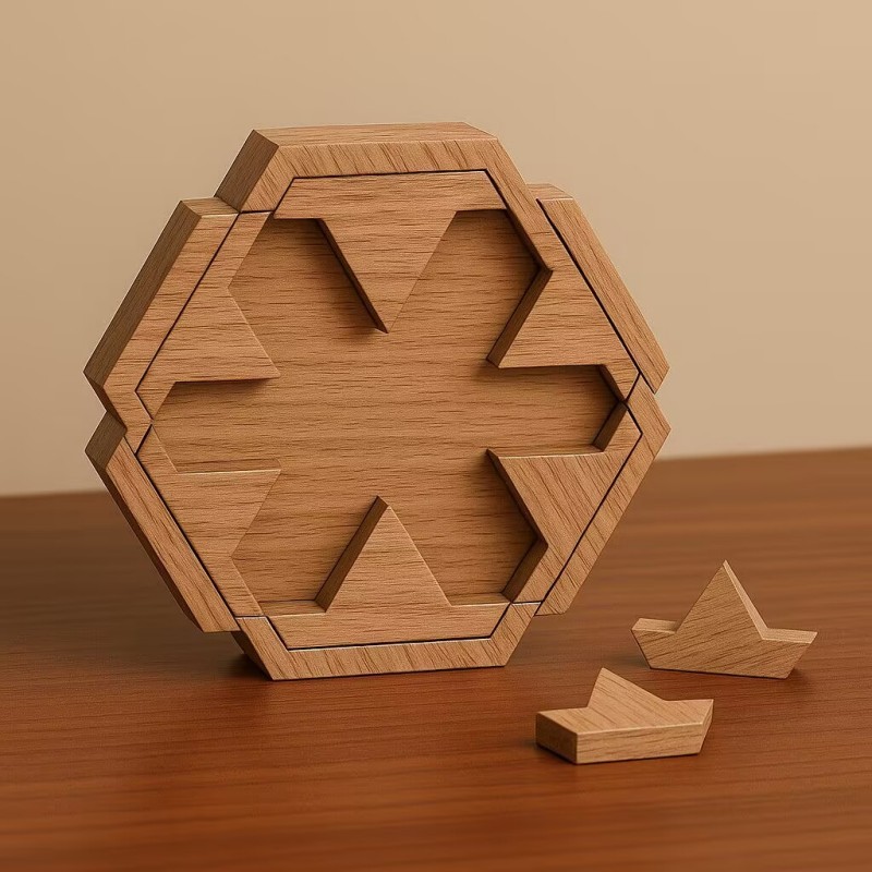 Wooden Packing Puzzle Logic Mind Brain Teaser Game