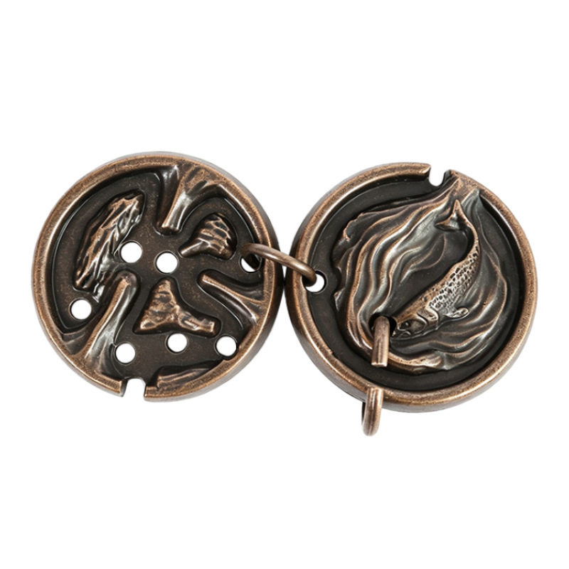 Metal Medal Puzzle – The Legend of the Ring & Salmon Brain Teaser