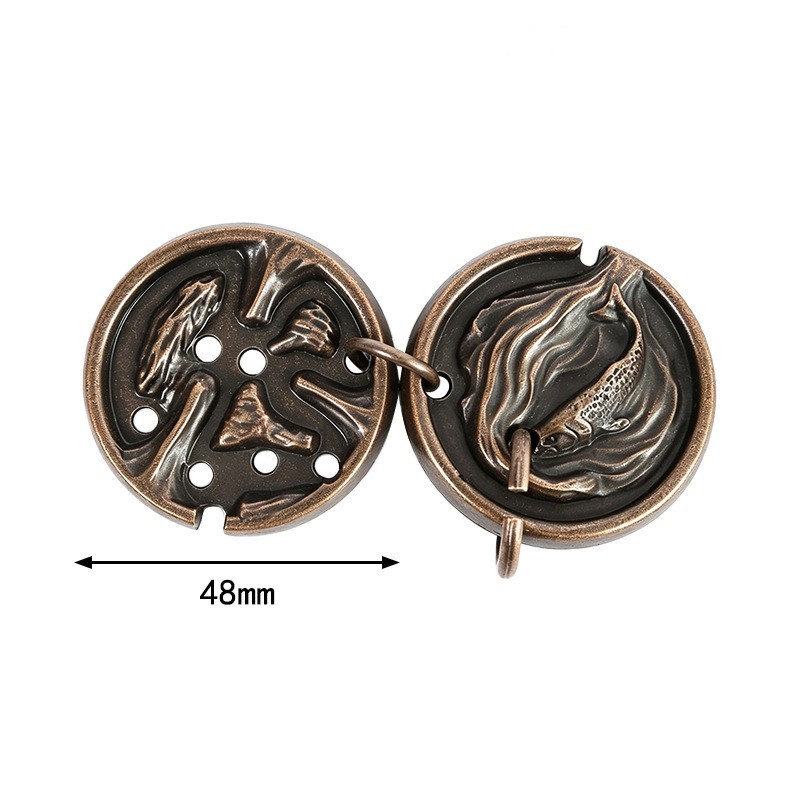 Metal Medal Puzzle – The Legend of the Ring & Salmon Brain Teaser