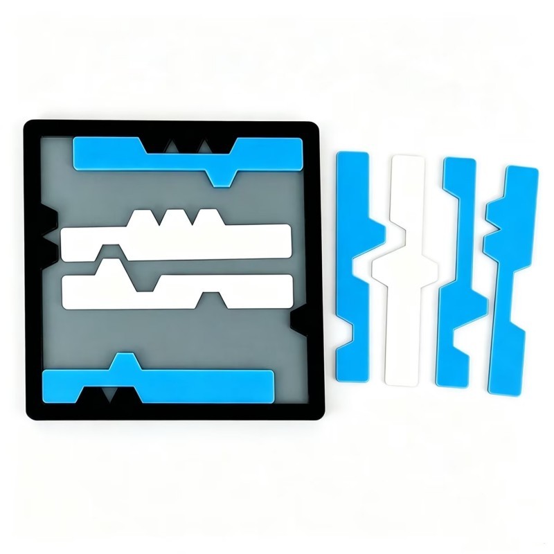 LAYER 8 Puzzle by Yuu Asaka – Minimalist 8-Piece Acrylic Packing Brain Teaser