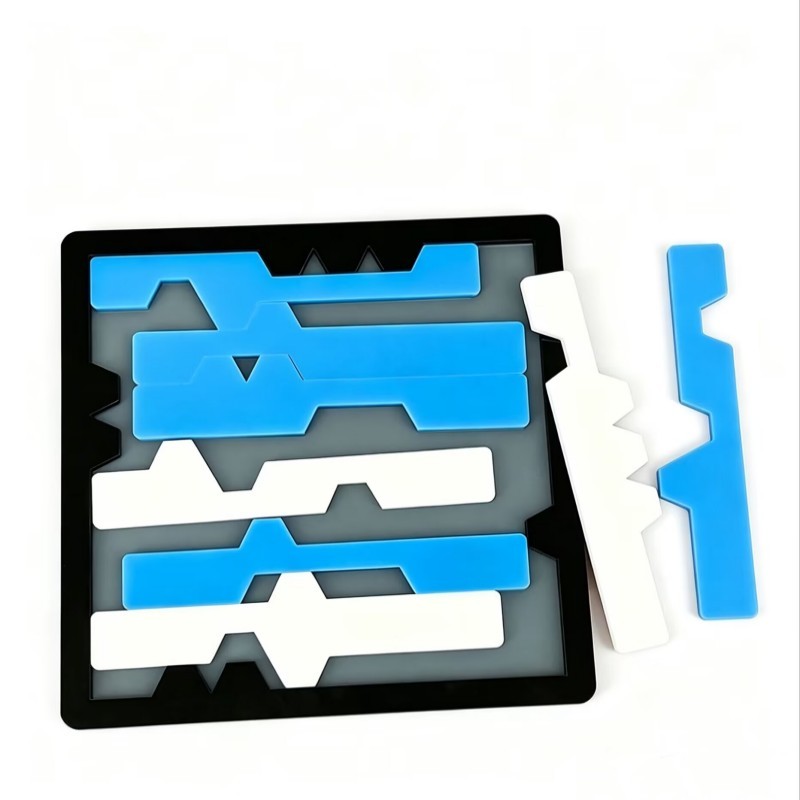 LAYER 8 Puzzle by Yuu Asaka – Minimalist 8-Piece Acrylic Packing Brain Teaser