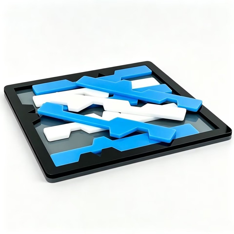 LAYER 8 Puzzle by Yuu Asaka – Minimalist 8-Piece Acrylic Packing Brain Teaser