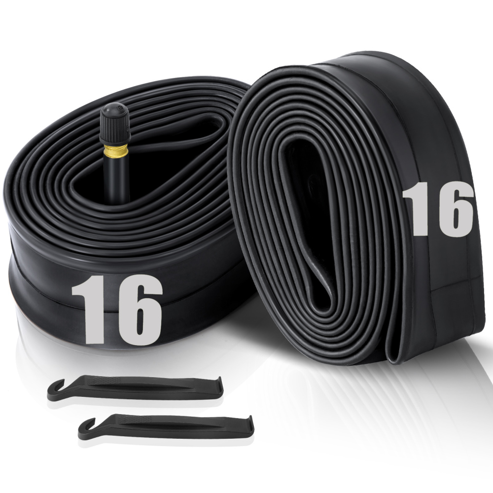 2 Pack 16"/ 20"/ 24"/ 26" x1.75/1.95/2.10/2.125 Bicycle Tube with 2 Tire Levers, Bicycle Tube with 32mm Schrader Valve, Butyl Rubber Inner Tube for Road/MTB/Kids Bike by Hydencamm(2 of One Size)