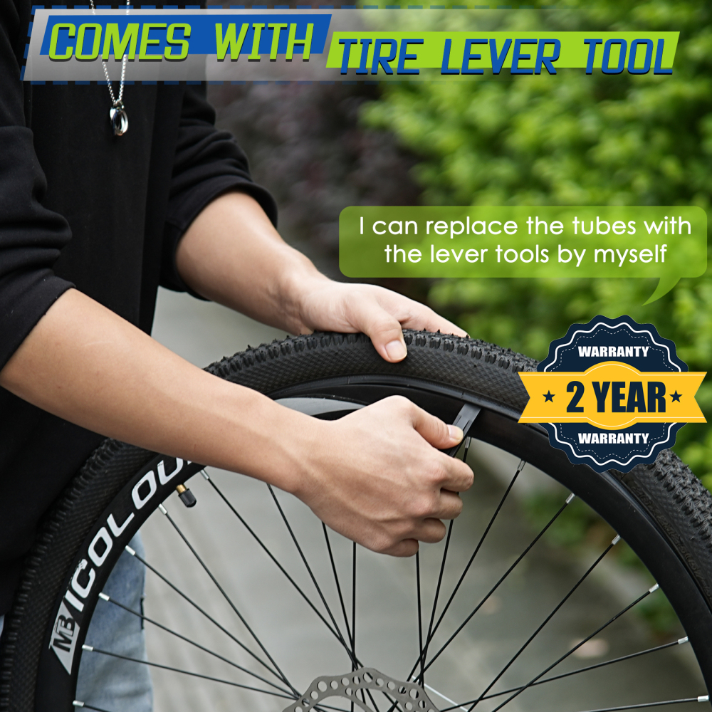 2 Pack 16"/ 20"/ 24"/ 26" x1.75/1.95/2.10/2.125 Bicycle Tube with 2 Tire Levers, Bicycle Tube with 32mm Schrader Valve, Butyl Rubber Inner Tube for Road/MTB/Kids Bike by Hydencamm(2 of One Size)