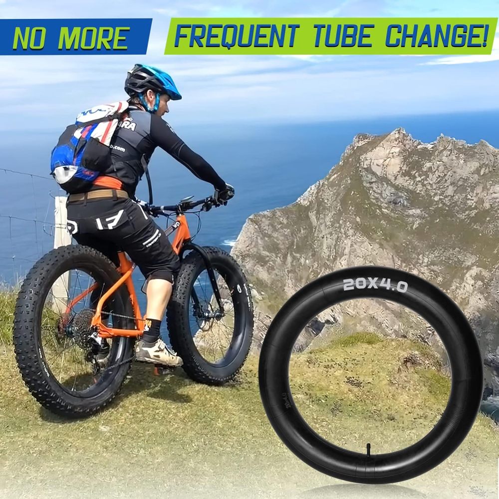 1/2/4 Pack 20x4 26x4.0 Fat Bike Tube with AV 32mm Valve, Premium Butyl Rubber Fat Tire Bike Tubes with Tire Levers, 20, 26x3.5-4.5 Bike Tube for Road/MTB/E Bike by Hydencamm