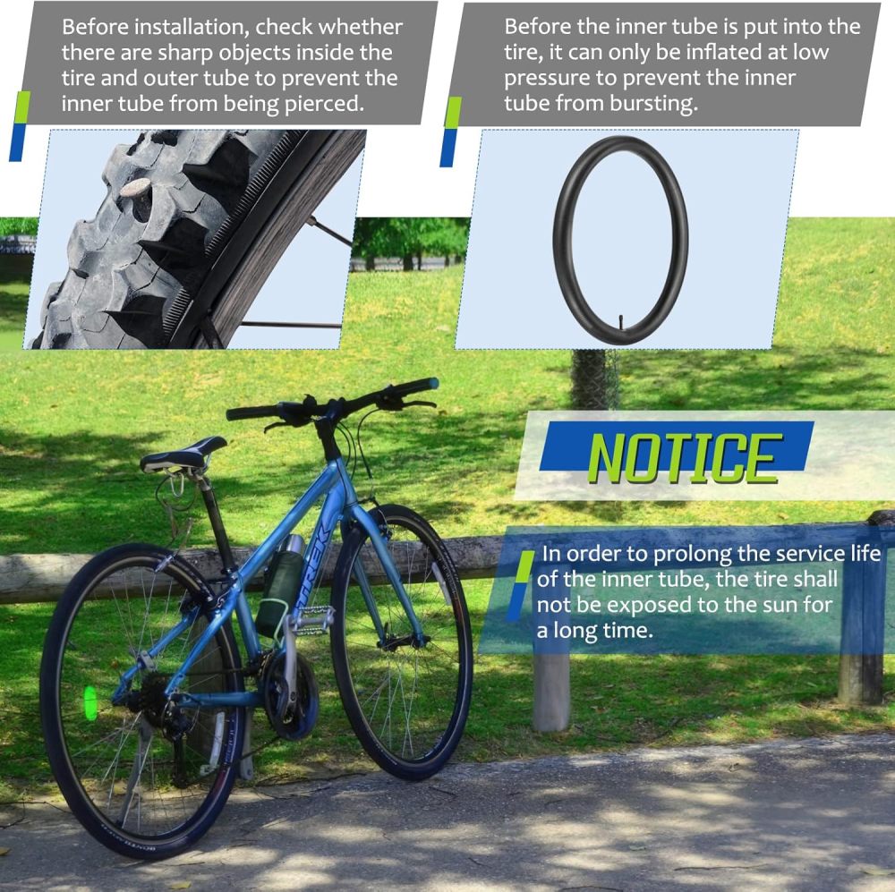 4 Pack 16"/ 20"/ 24"/ 26" x1.75/1.95/2.10/2.125 Bike Tubes with 2 Tire Levers, Bicycle Inner Tube Schrader Valve, Bike Inner Tube for Road/MTB/Kids Bike by Hydencamm (4 of One Size)