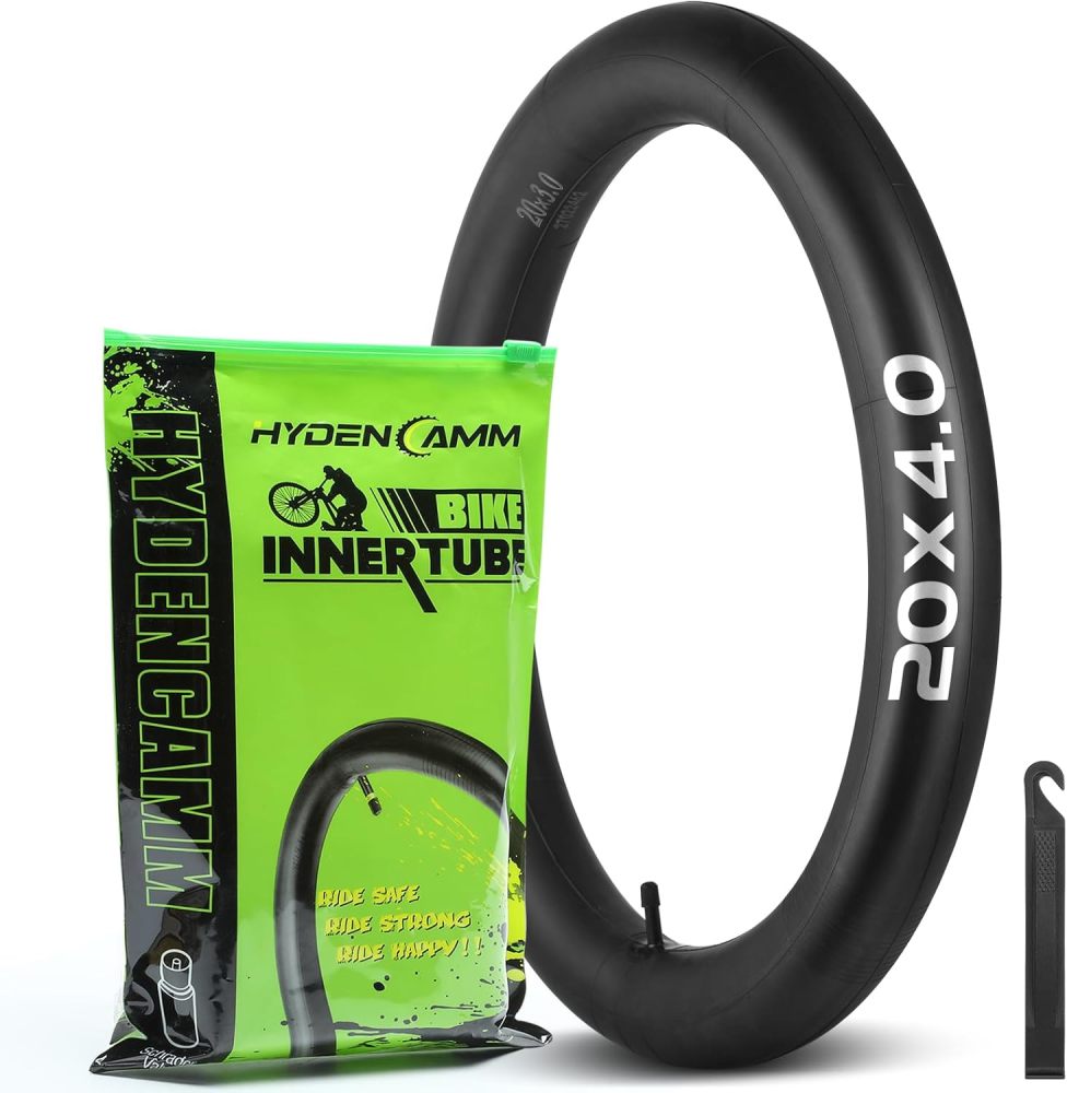 1/2/4 Pack 20x4 26x4.0 Fat Bike Tube with AV 32mm Valve, Premium Butyl Rubber Fat Tire Bike Tubes with Tire Levers, 20, 26x3.5-4.5 Bike Tube for Road/MTB/E Bike by Hydencamm