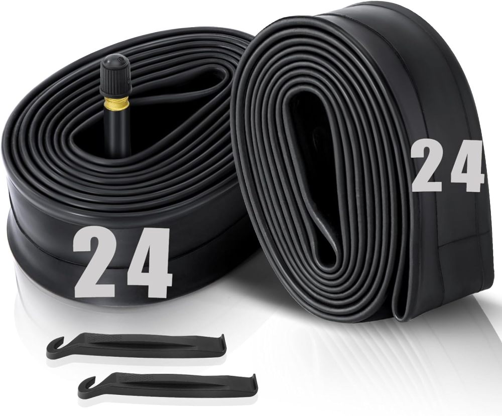 2 Pack 16"/ 20"/ 24"/ 26" x1.75/1.95/2.10/2.125 Bicycle Tube with 2 Tire Levers, Bicycle Tube with 32mm Schrader Valve, Butyl Rubber Inner Tube for Road/MTB/Kids Bike by Hydencamm(2 of One Size)