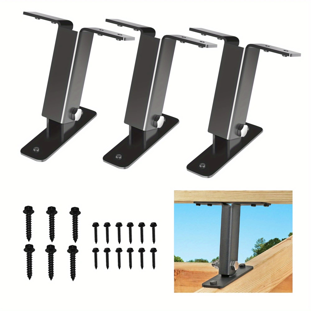 Trollers Riser Balcony Heavy Duty Roof Riser Brackets Kit - Adjustable Angle Pergola Brackets ...