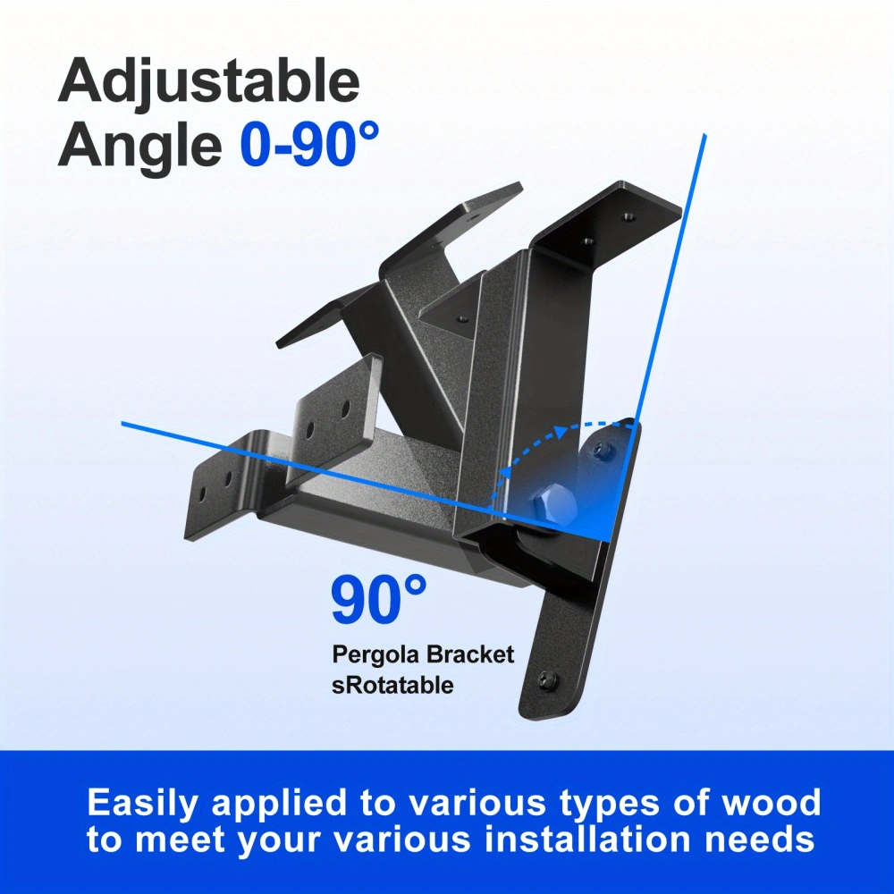 Trollers Riser Balcony Heavy Duty Roof Riser Brackets Kit - Adjustable Angle Pergola Brackets ...