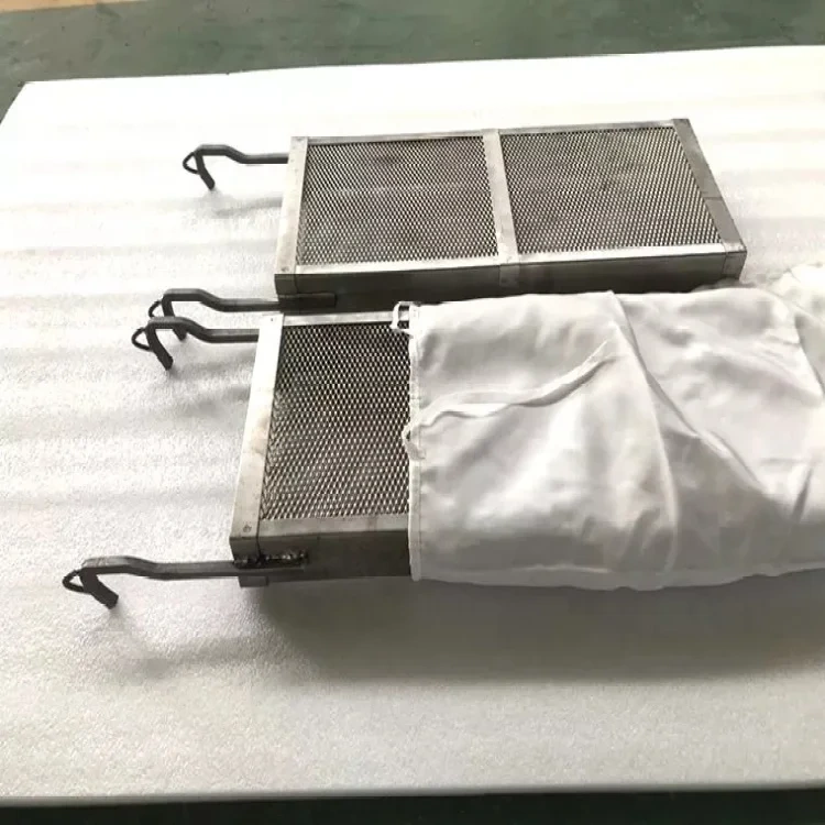 Titanium plating anode basket with PP anode cathode bags for electroplating