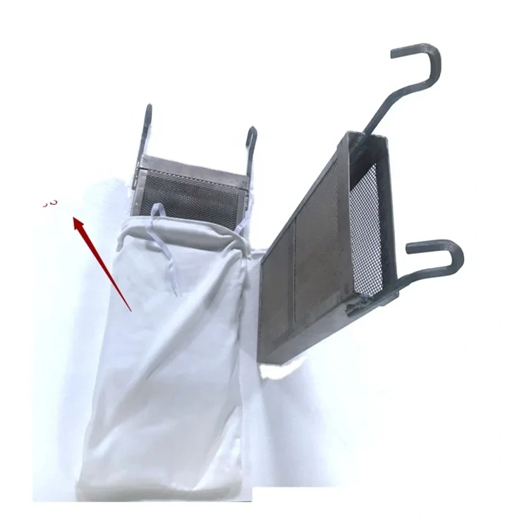 Titanium plating anode basket with PP anode cathode bags for electroplating
