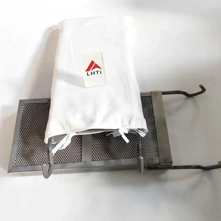 titanium basket mesh to hook with PP anode bags for Electroplating