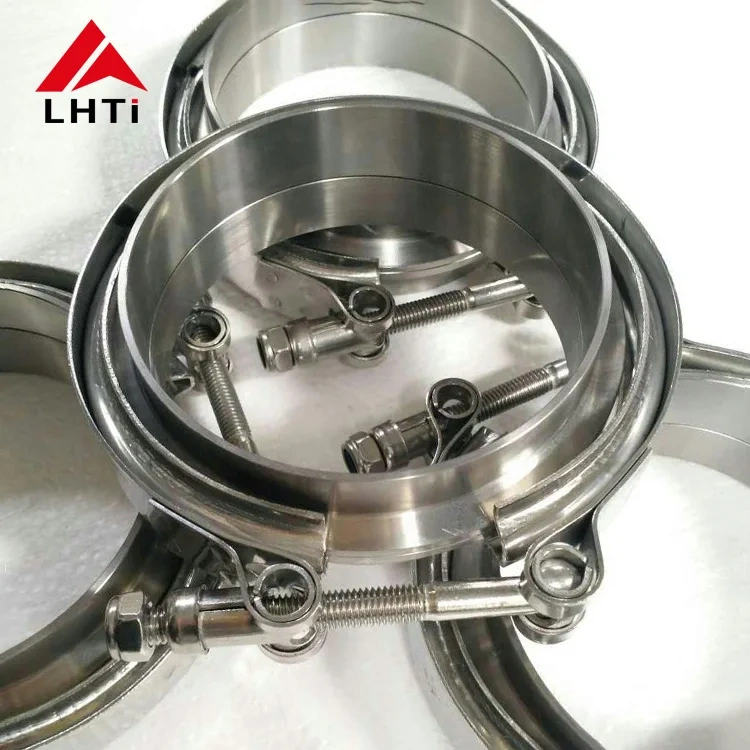 Titanium Gr1 Gr2 2inch  3inch 4inch  5inch V Band Clamp With Male And Female Flanges for Titanium Vehicle Exhaust Systems