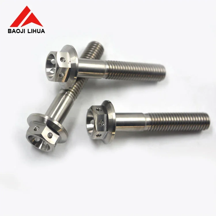 M6x1.0 Titanium Flange hex Race spec bolt drilled