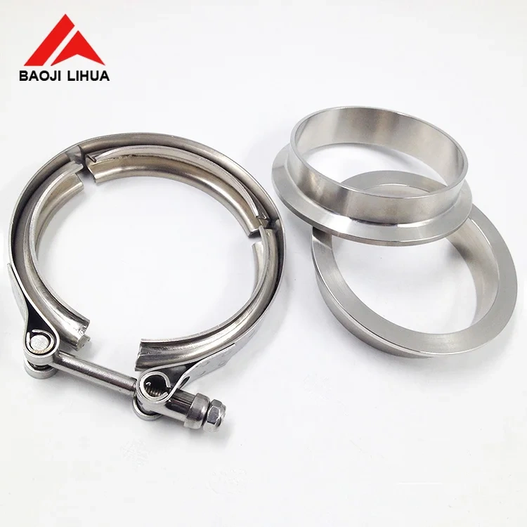 titanium v band clamp Flange set 2.5" 3 " 3.5 " 4 " titanium flange