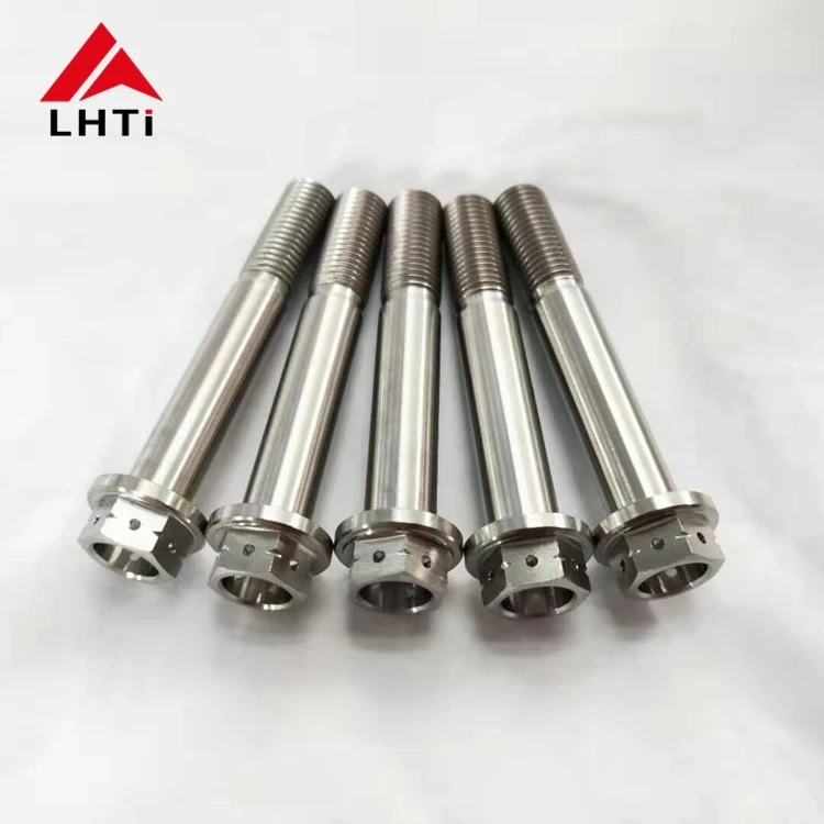 M6x1.0 Titanium Flange hex Race spec bolt drilled