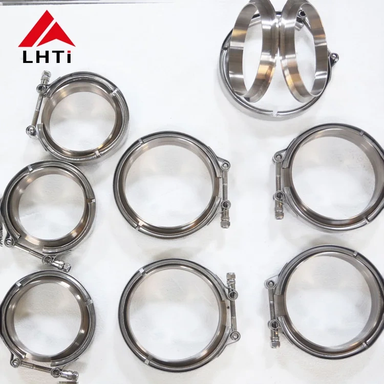 titanium v band clamp Flange set 2.5" 3 " 3.5 " 4 " titanium flange