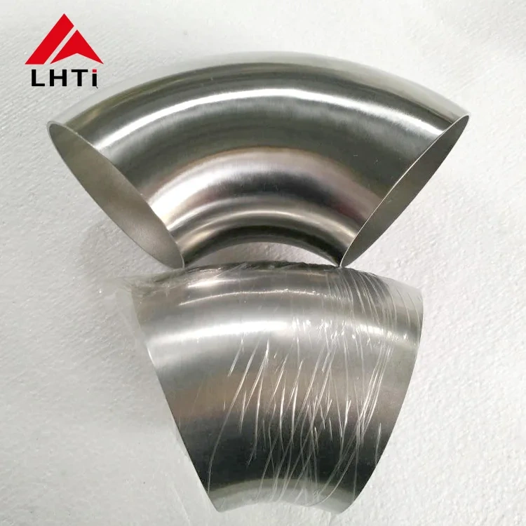 45 90 Degree Alloy Titanium Elbow Pipe Fittings ASTM B363 WPT2 ASME B36.19