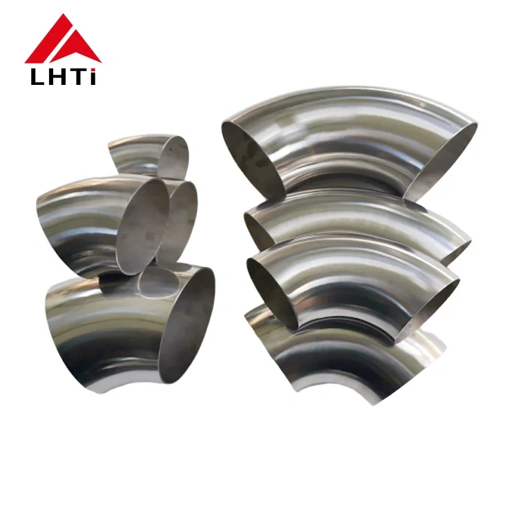 Titanium Alloy 90 Degree Elbow Pipe Fittings ASTM B363 WPT2 LR / SR 2inch Sch10s
