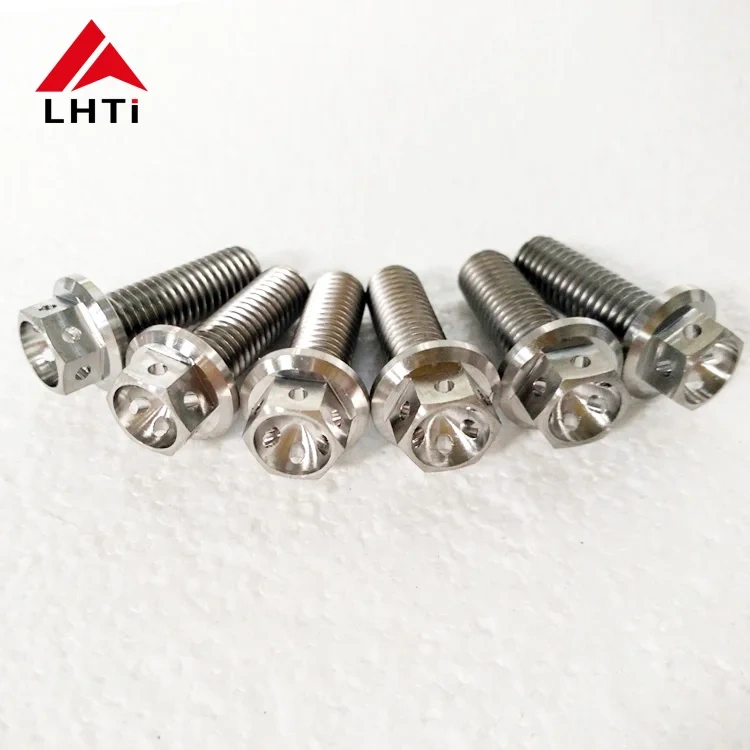 M6x1.0 Titanium Flange hex Race spec bolt drilled