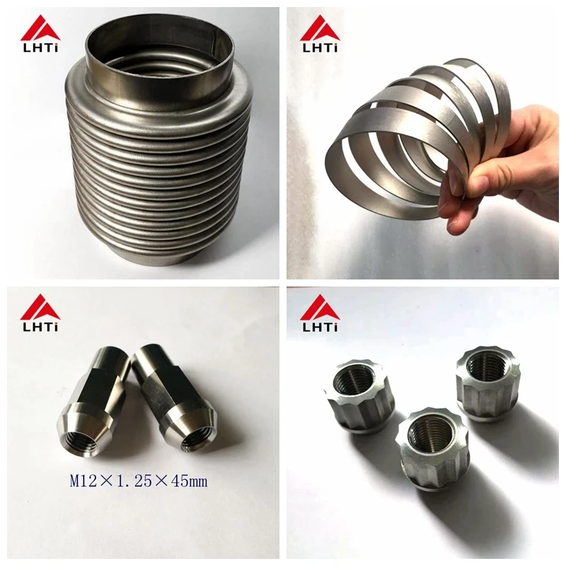 Titanium Muffler Exhaust With Perforated Pipe And Stuffing Steel Wool For Racing Car