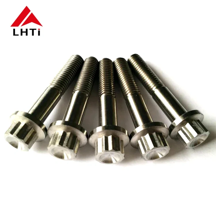 M7 TI GR5 Titanium Bolt 12 Point Flanged Head Split Rim Bolt & nut For 3 Piece Wheels
