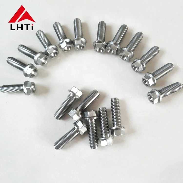 Factory price M6 m8 m10 Hex Flange Bolt Custom GR5 Titanium DIN6921 heng gold titanium racing bolts for motorcycle