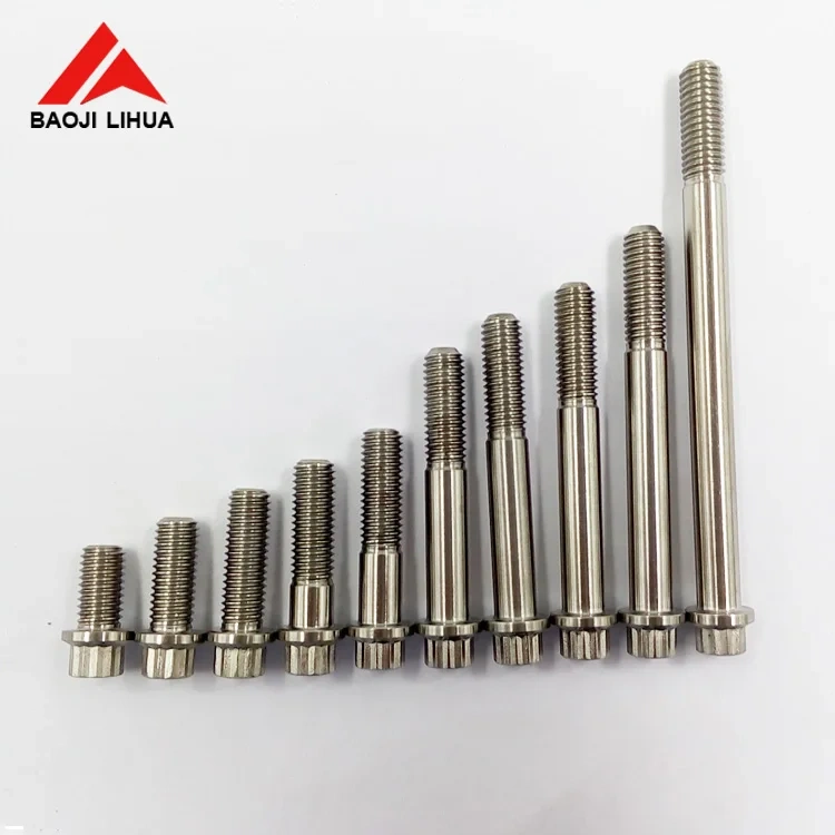 Titanium 12 point flange bolts ,UNF Thread,dimple holes at head,Aerospace Grade