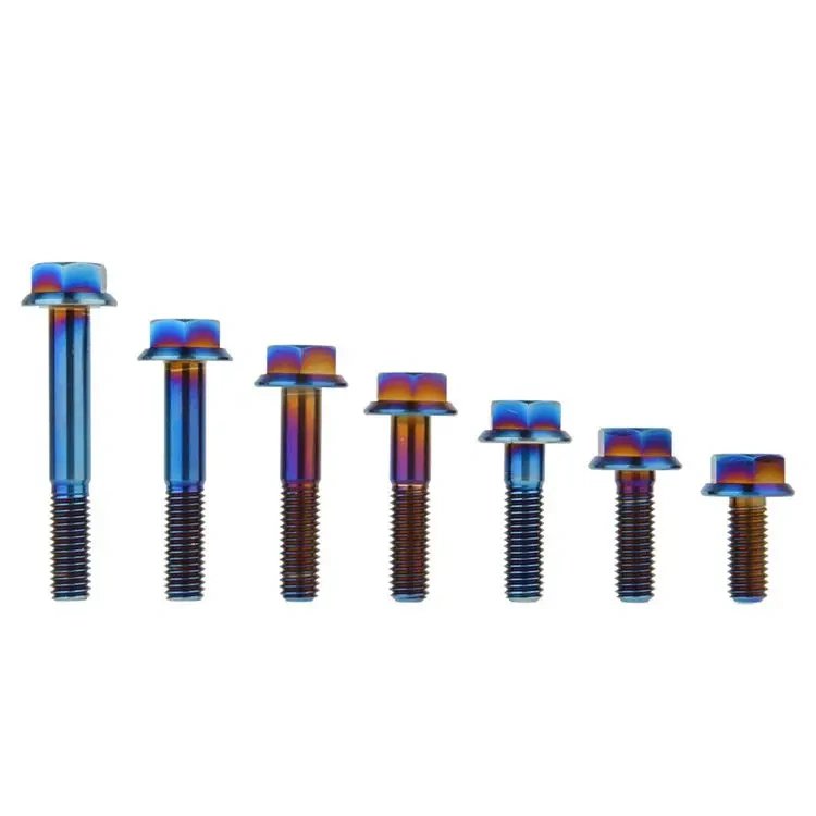 Flange Bolt Dimple Head Rainbow Colors Bolts for Motorcycle M8 Titanium 10-15days Machining,cnc CN;SHA LHTI Din6921,iso 7380