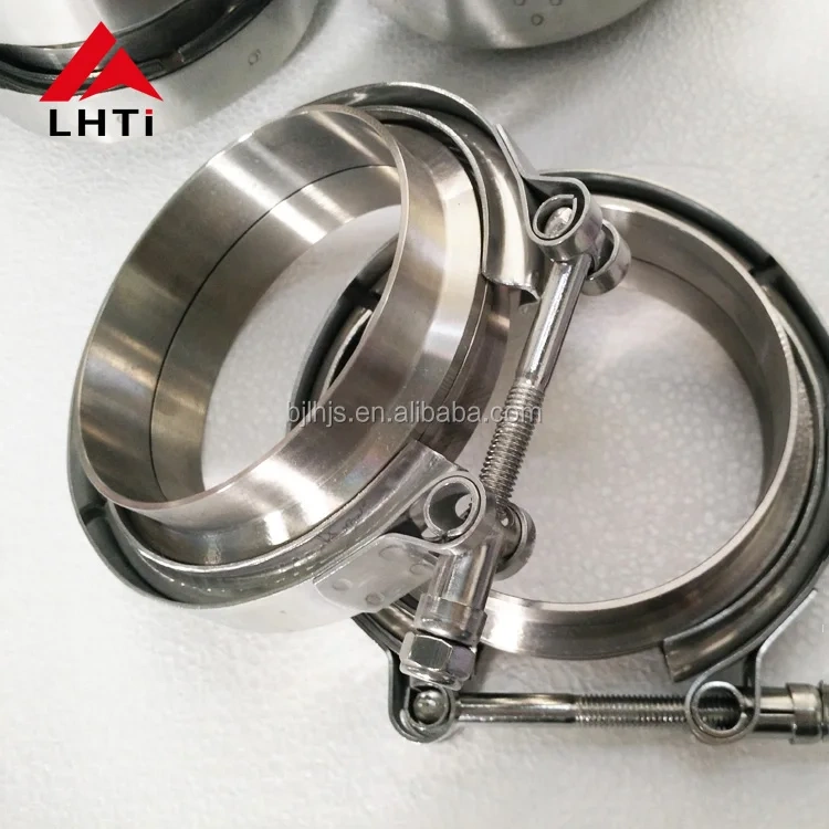 Titanium exhaust pipe muffler Auto flange v band clamp set