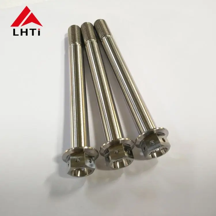 M6 m8 m10 titanium hex flange bolts racing bolts with six holes  locking for motorcycle